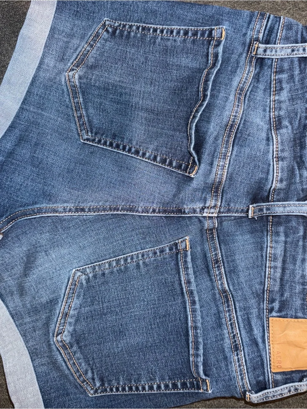 Aéropostale Cuffed Denim Midi Shorts Size 6 Stretch Long